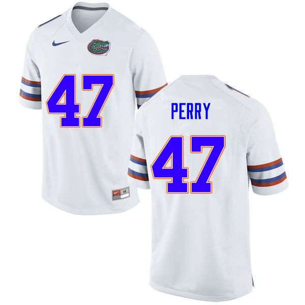 Men's NCAA Florida Gators Austin Perry #47 Stitched Authentic Nike White College Football Jersey XXT8765ZC